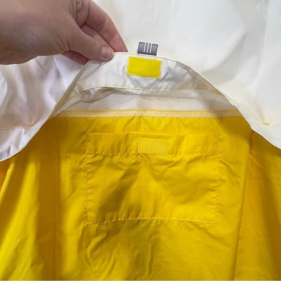 💛🟡 ADIDAS Yellow/ White Windbreaker Vest With Back Pocket - Picture 16 of 16